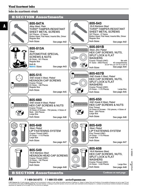 Assortment Of Gr 8 Hex Cap Screws (Unc) & Nuts   805-660