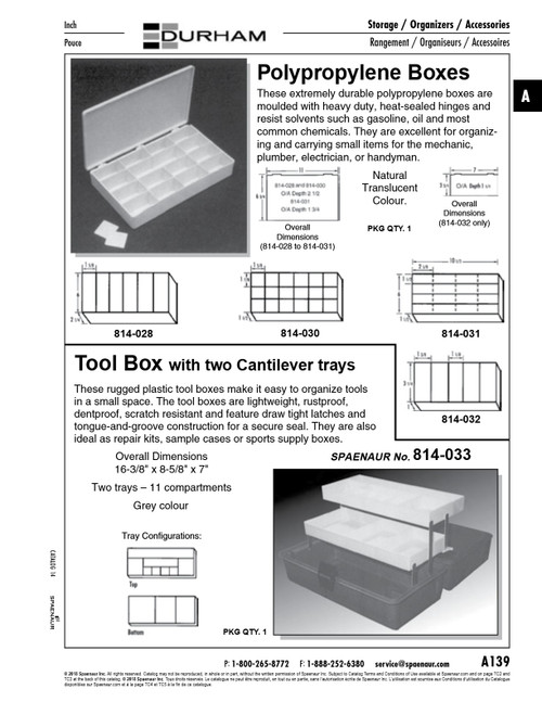 4 To 16 Compartment Storage Box 11" X 6 3/4" X 1 3/4" Polypropylene Natural   814-031