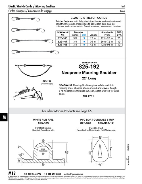 Elastic Stretch Cords With Fully Plasticized Hooks 3/8" Dia X 12" Long   825-163