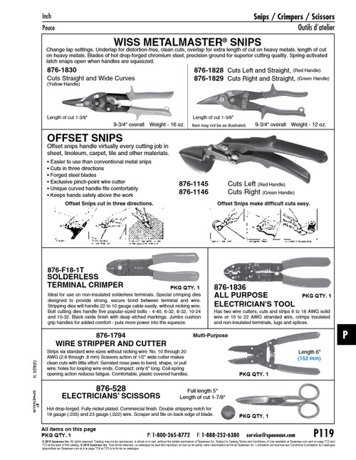 Offset Snips Cuts Straight & Angles Or Curves Right 9-1/2" O/A Lgth Green Vinyl Grips   876-1146