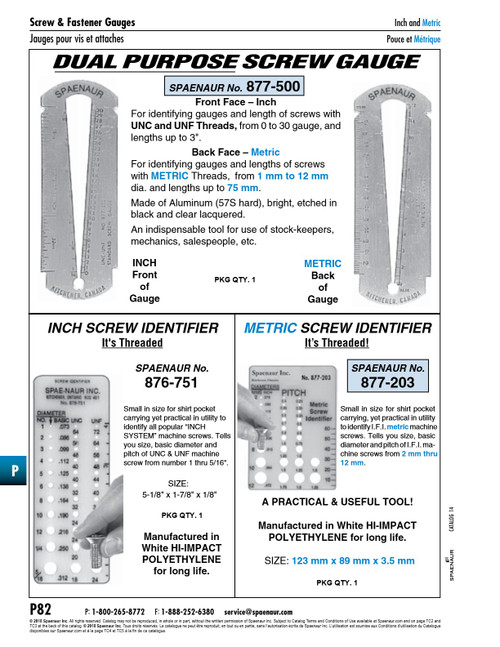 Screw Identifier For Inch Sizes #1 Thru 5/16" Polyethylene White   876-751