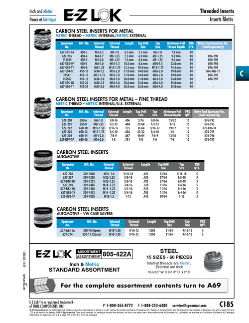 Drive Tool For E-Z Lok Thread Inserts 5/8"-11 5/8"-18/ M16 (Int.Thrd) Alloy Steel   876-797