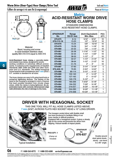 Double-Wound Spiral Screwdriver 7Mm Hx Socket Drive Plastic Handle   876-837