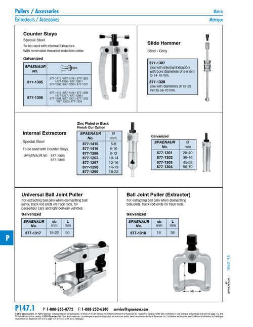 Internal Extractor To Be Used With #22-1 14 - 19Mm Steel Grey Or Zinc Plated   877-1298