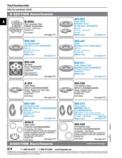 Assortment Of Spring (Split) Lockwashers   A-203