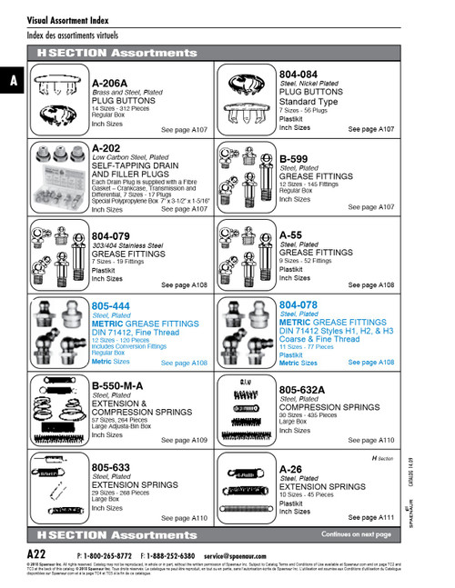 Assortment Of Plug Buttons Brass And Steel Nickel Plated In Metal Drawer   A-206A