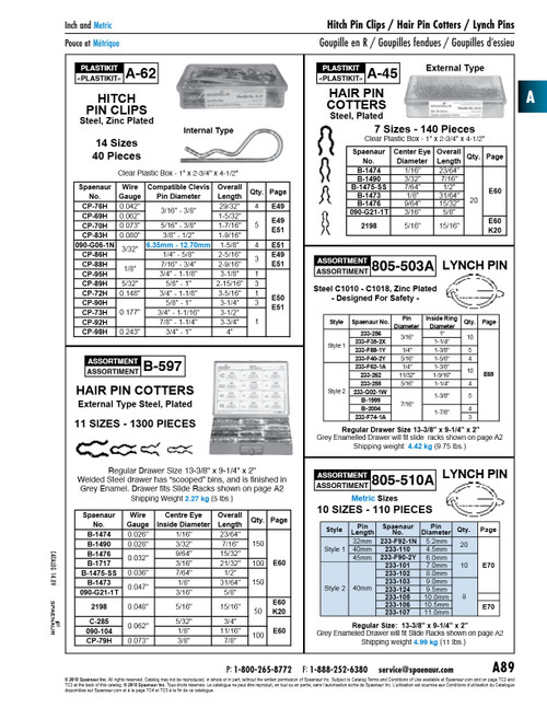 Assortment Of External Hairpin Cotters (Pc #090)   B-597