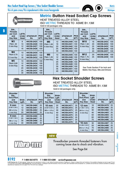 Holo-Krome Socket Shoulder Screws 12Mm X 16Mm (M10) Alloy Steel Heat Treated Ansi B1.13M Holo-Krome #09032   HK358-2479