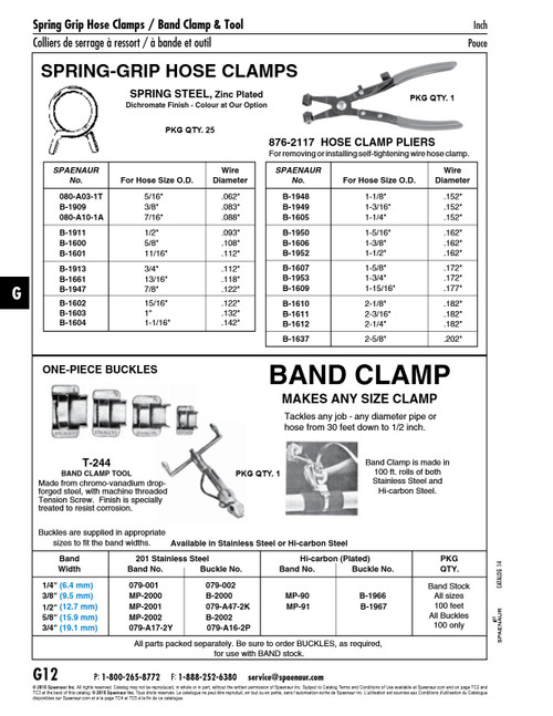 Band Clamp 201 Stainless Steel Band 1/2"Band Width X 100 Ft. Long 201 Stainless Steel   MP-2001