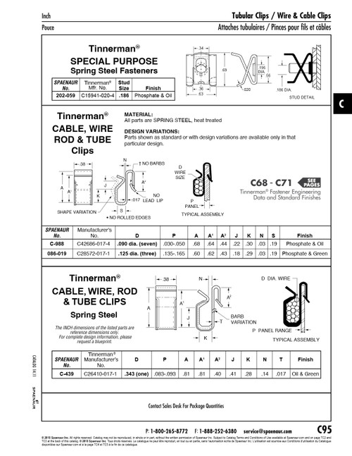 Stud Retainer Tubular Type For Stud Dia. .088"Panel .032-.040" Spring Steelheat Treated Green   TN-95