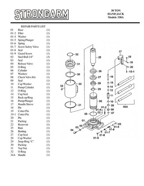 30 Ton Bottle Jack  030112