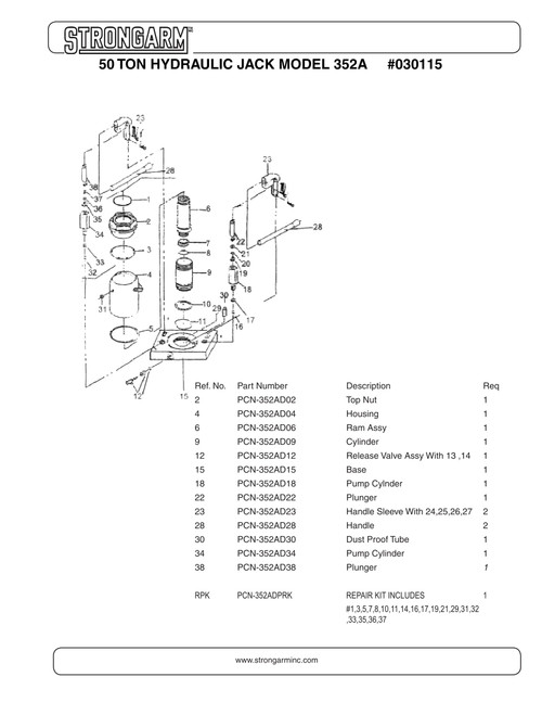50 Ton Bottle Jack  030115