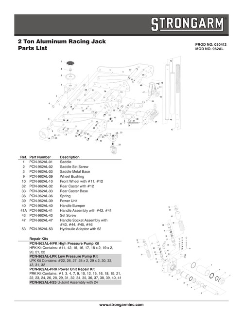2 Ton Aluminum Racing Jack  030412