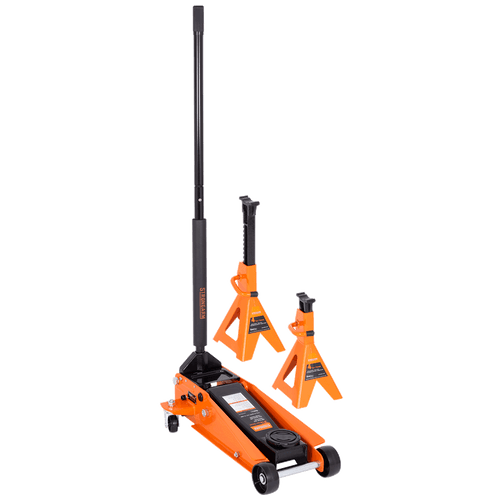 3-1/2 Ton Service Jack w/Two 4 Ton Vehicle Stands  030420