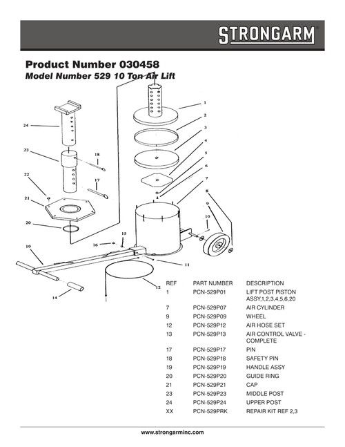 10 Ton Air Lift Jack  030458