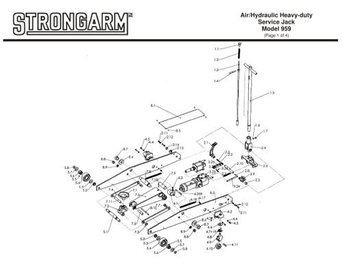 10 Ton Air/Hydraulic Heavy-duty Service Jack  030466