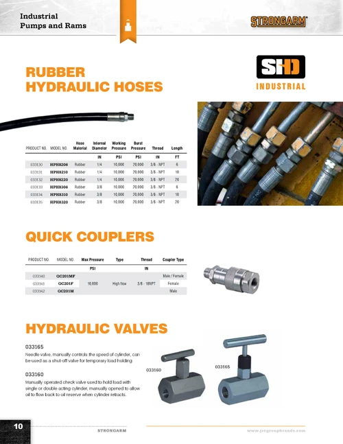 1/4" Male Pipe 6 ft Hydraulic Jack Hose  033130