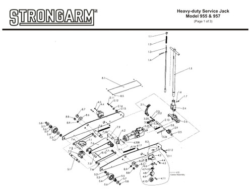 030436 Hydraulic Jack Deflector Rod  PFH-957P01-3