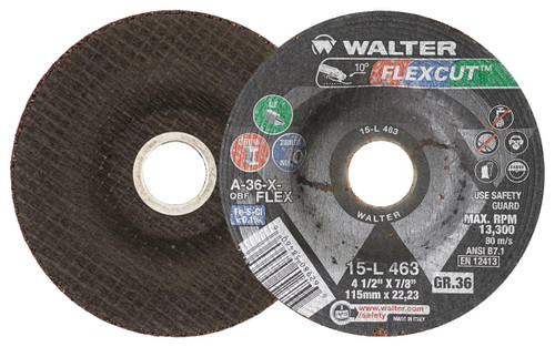 Flexcut® 25 Pc. 4-1/2 x 7/8" A-36-X-FLEX Grinding Wheel   15L463
