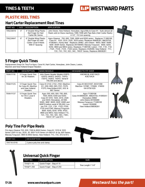 Hart-Carter "LII" Dual Wing Plastic Reel Bat Finger  TIN224047