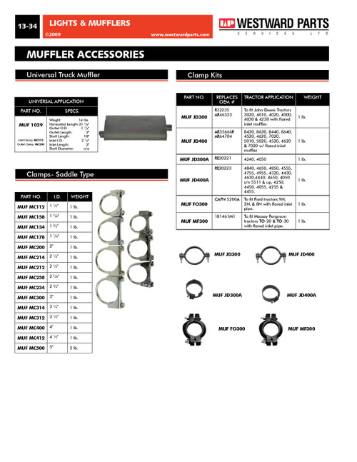 4-1/2" Muffler Clamp   MUFMC412
