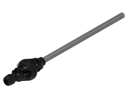1-3/8"-21 Spline 80° CV Auto-Lok QD Yoke - 1 x 1-1/8" Rectangular Telescope Shaft Assembly - Category 3-80  PTO15653800