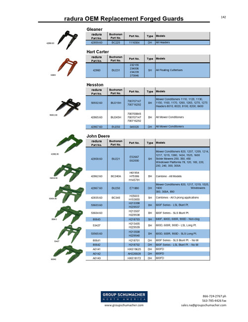 Schumacher John Deere 600FD Series Guard  GUAA0141