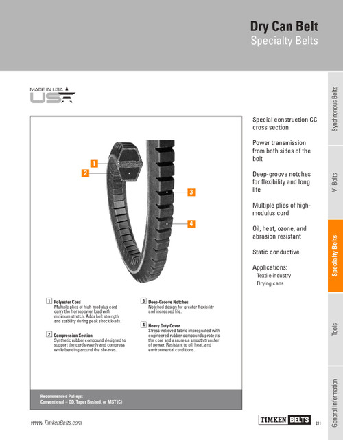 Dry Can Double Sided Hexagon Belt   CC440S