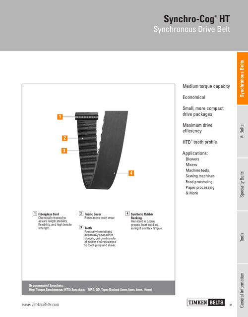Synchro-Cog® HT Timing Belt   824-8M-85