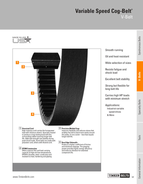 Variable Speed Cog Belt®   1422V440