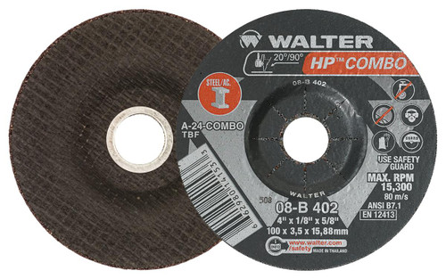 HP Combo® 25 Pc. 4 x 1/8 x 5/8" A-24 Grinding Wheel   08B402