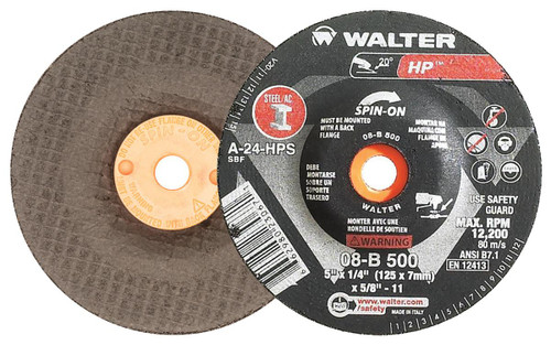 HP® 20 Pc. 5 x 1/4 x 5/8"-11 A-24 Grinding Wheel   08B500