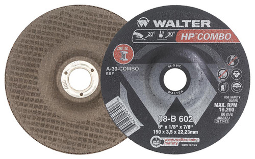 HP Combo® 25 Pc. 6 x 1/8 x 7/8" A-30 Grinding Wheel   08B602