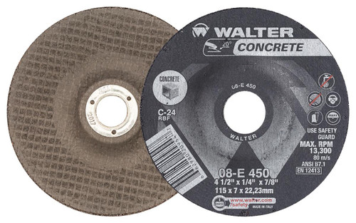Concrete® 25 Pc. 4-1/2 x 1/4 x 7/8" C-24 Grinding Wheel   08E450