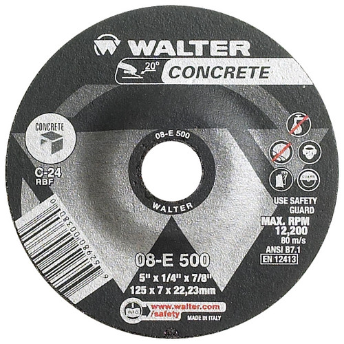 Concrete® 25 Pc. 5 x 1/4 x 7/8" C-24 Grinding Wheel   08E500