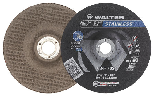Stainless® 25 Pc. 7 x 1/8 x 7/8" A-30 Grinding Wheel   08F702