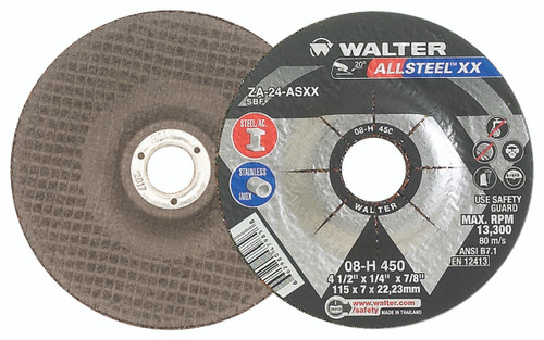 HP XX® 25 Pc. 4-1/2 x 1/4 x 7/8" ZA-24 Grinding Wheel   08H450