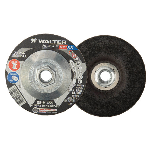 HP XX® 10 Pc. 4-1/2 x 1/4 x 5/8"-11 ZA-24 Grinding Wheel   08H455