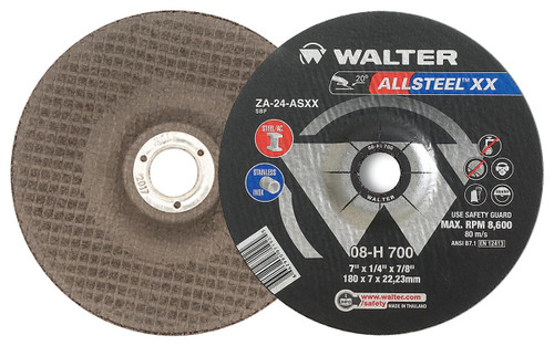 HP XX® 25 Pc. 7 x 1/4 x 7/8" ZA-24 Grinding Wheel   08H700