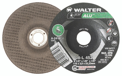 ALU® 25 Pc. 4-1/2 x 1/8 x 7/8" A-24 Grinding Wheel   08L452