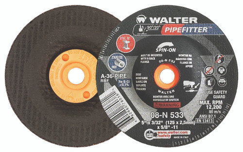 Pipefitter® 25 Pc. 5 x 3/32 x 5/8"-11 A-36 Grinding Wheel   08N533