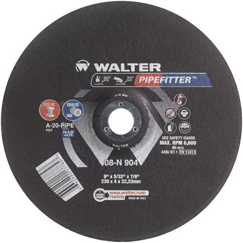 Pipefitter® 25 Pc. 9 x 5/32 x 7/8" A-20 Grinding Wheel   08N904