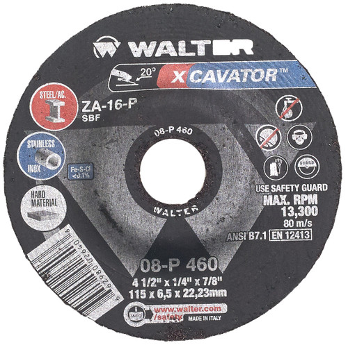 Xcavator® 25 Pc. 4-1/2 x 1/4 x 7/8" ZA-16 Grinding Wheel   08P460