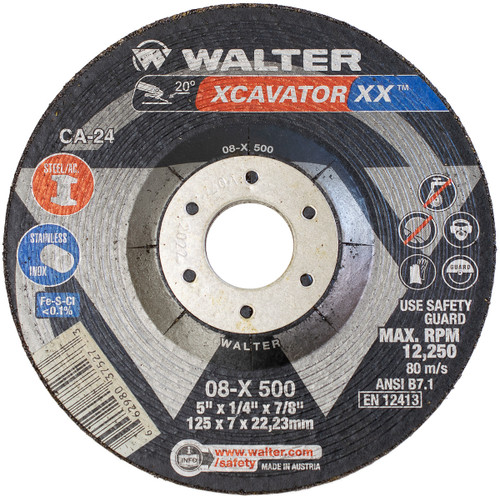 Xcavator XX® 10 Pc. 5 x 1/4 x 7/8" CA-24 Grinding Wheel   08X500