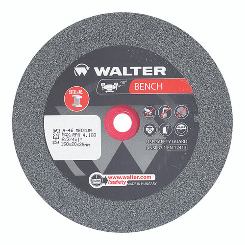 6 x 3/4 x 1" 46G Steel Bench Grinding Wheel   12E325