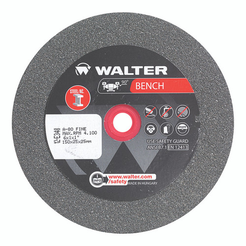 6 x 1 x 1" 80G Steel Bench Grinding Wheel   12E348