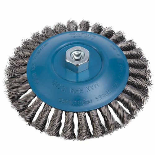 7 x 5/8"-11 Knot Twisted Conical Wire Brush   13H714