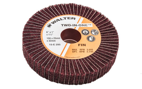 TWO-IN-ONE® 10 Pc. 6 x 1 x 1-1/4" Flap Wheel   15E295