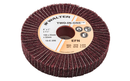 TWO-IN-ONE® 10 Pc. 6 x 1 x 1-1/4" Flap Wheel   15E296