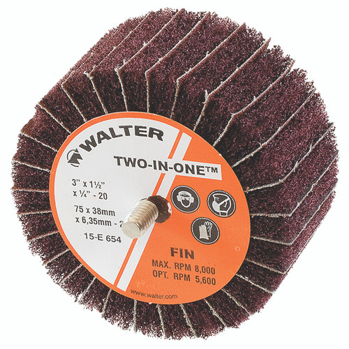 TWO-IN-ONE® 10 Pc. 3 x 1-1/2 x 1/4"-20" Flap Wheel   15E654